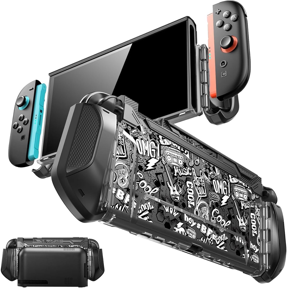 Mumba Dockable Protective Case for Nintendo Switch 2,Blade Series,Mixtape | Military-Grade Protection, Anti-Wobble Unibody Hinge Shell, Quick-Release Joy-Con Design, Ergonomic Grip Cover Accessories