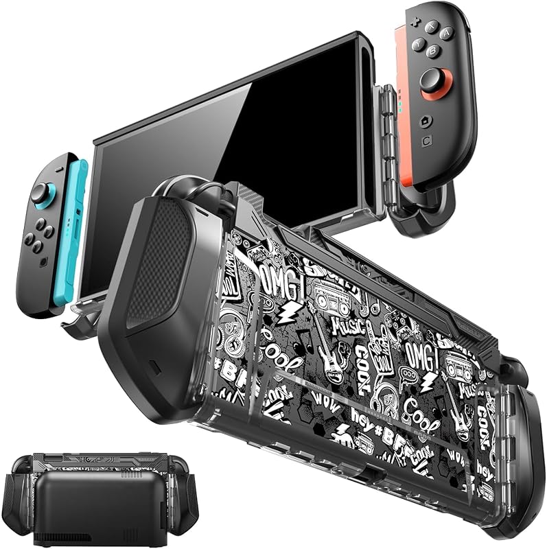 Mumba Dockable Protective Case for Nintendo Switch 2,Blade Series,Mixtape | Military-Grade Protection, Anti-Wobble Unibody Hinge Shell, Quick-Release Joy-Con Design, Ergonomic Grip Cover Accessories