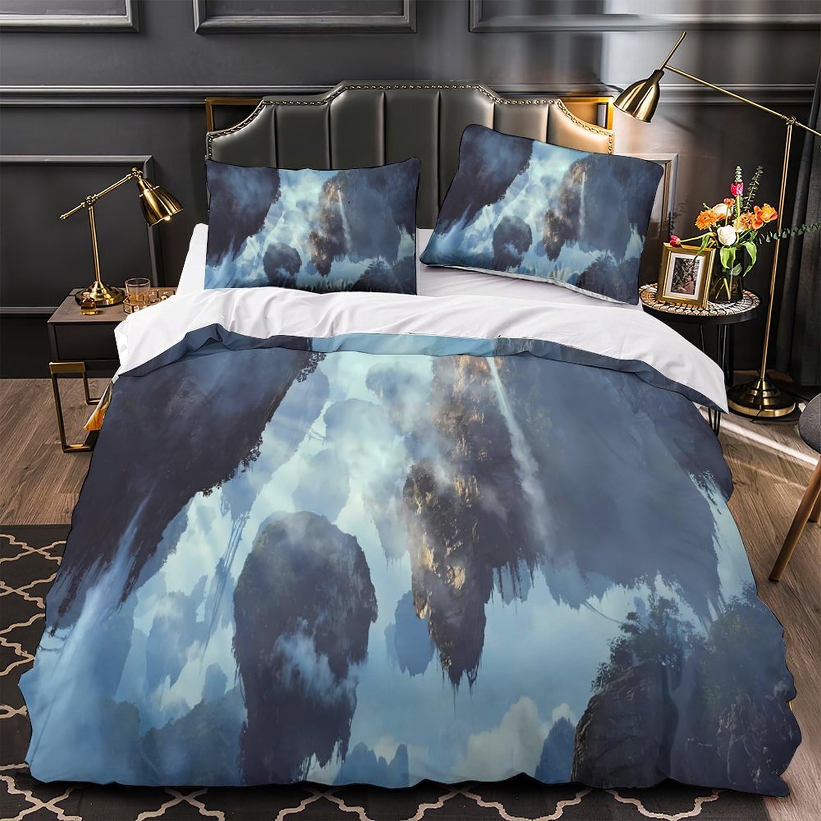 Housse de couette lion de feu hypoallergénique et super douce avec fermeture éclair 260x220