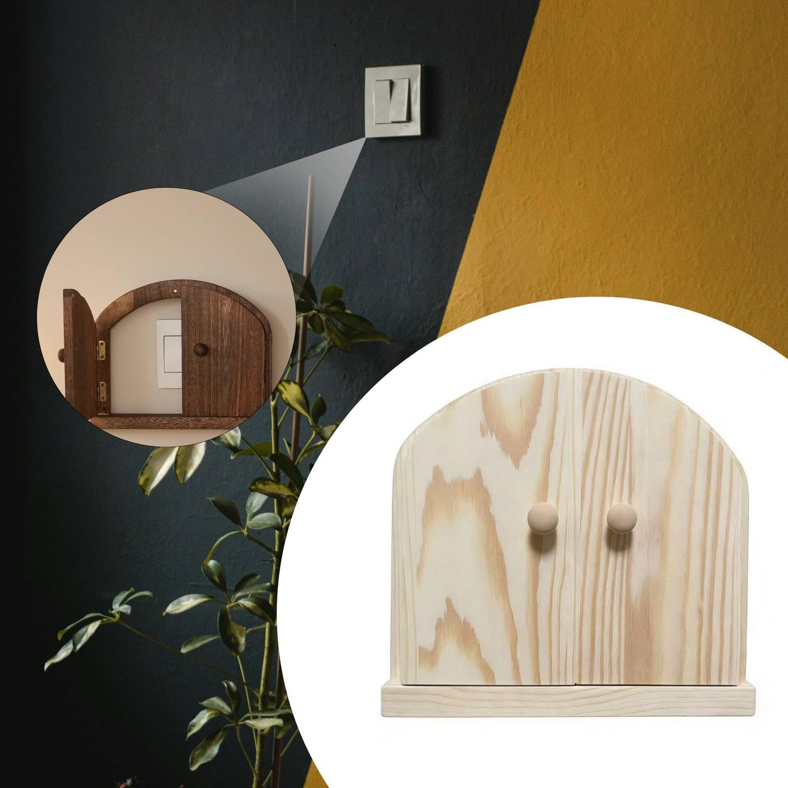 Tapa para Enchufe con Marco de Madera, Protección Decorativa para Puertas Y Paredes, Adecuada para Sala de Estar, Habitación Infantil Y Pasillo, Madera