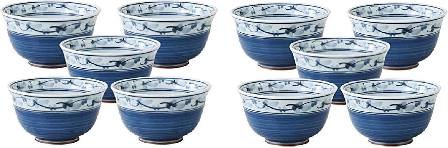 せともの本舗 Set of 10 Sencha Kikuchi Crest Sencha, 3.5 x 2.0 inches (9 x 5 cm), Arita Ware Reinforced Japanese Tableware, Sake Cup, Restaurant, Ryokan, Commercial Use