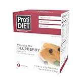ProtiDIET Blueberry Protein Pancakes - Low Sugar&comma; Low Fat&comma; High Protein Snacks for Adults - Nutritious Meal Replacement - Perfect On-the-Go Protein Pancake Mix - 7 Blueberry Pancakes Per Box