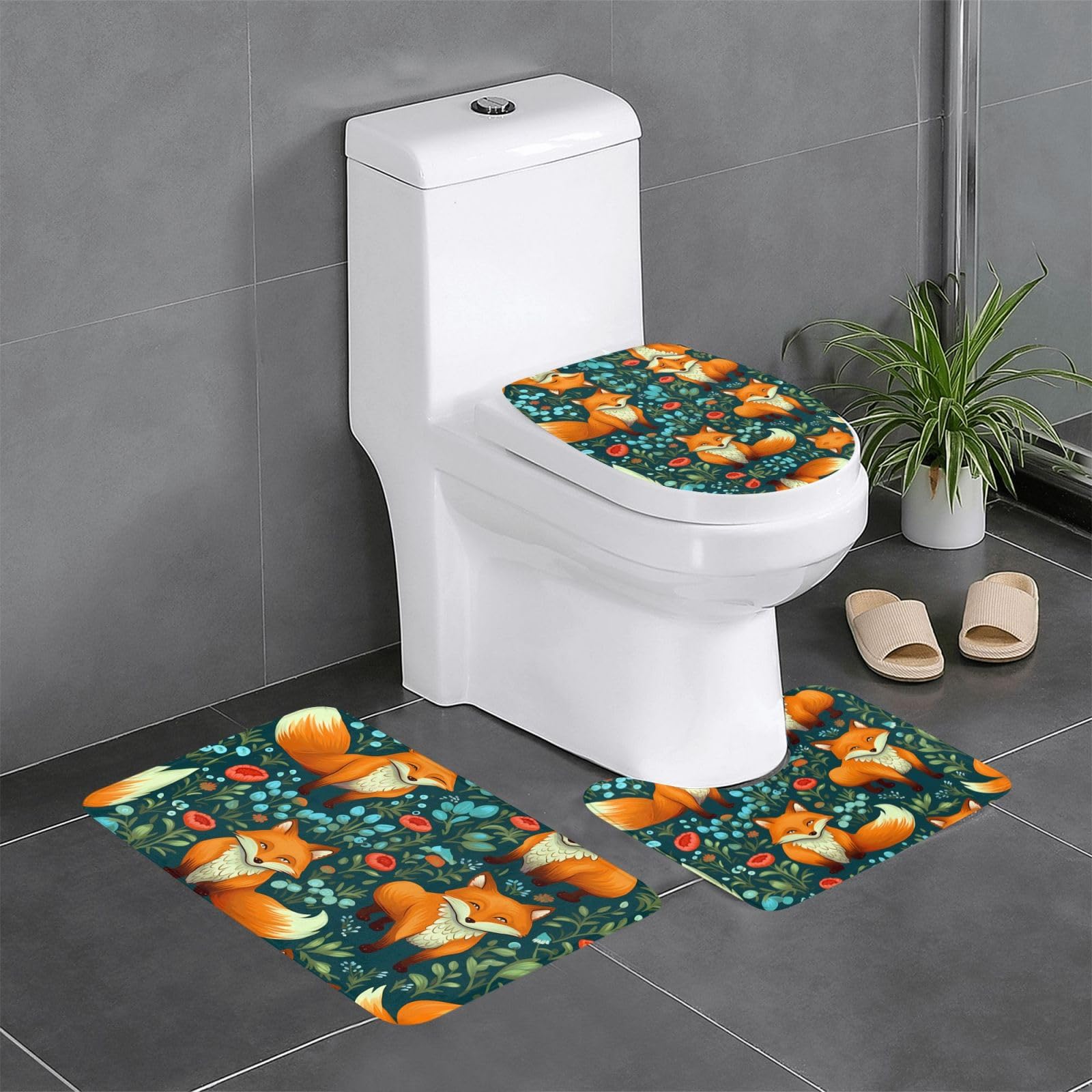 Tapis de salle de bain motif peinture pour décorer le coin coiffeuse