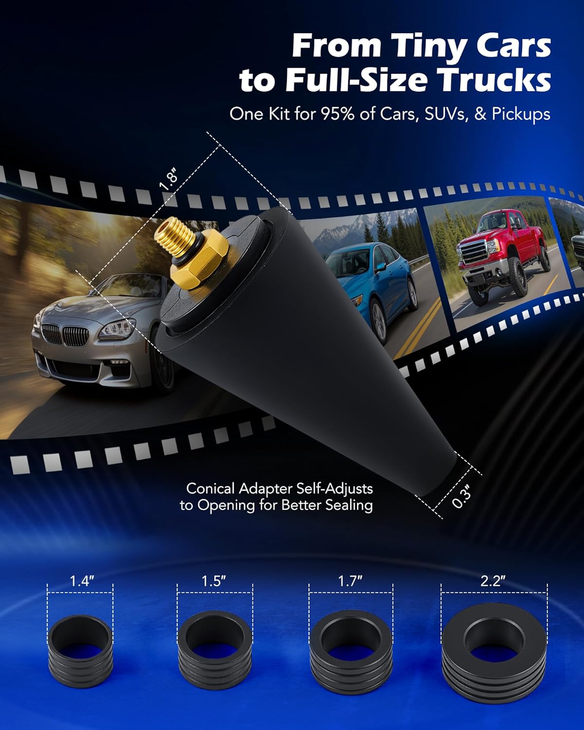 Orion Motor Tech 13pc Radiator Cooling System Tool Set & Coolant Vacuum Refill Kit, Bundle