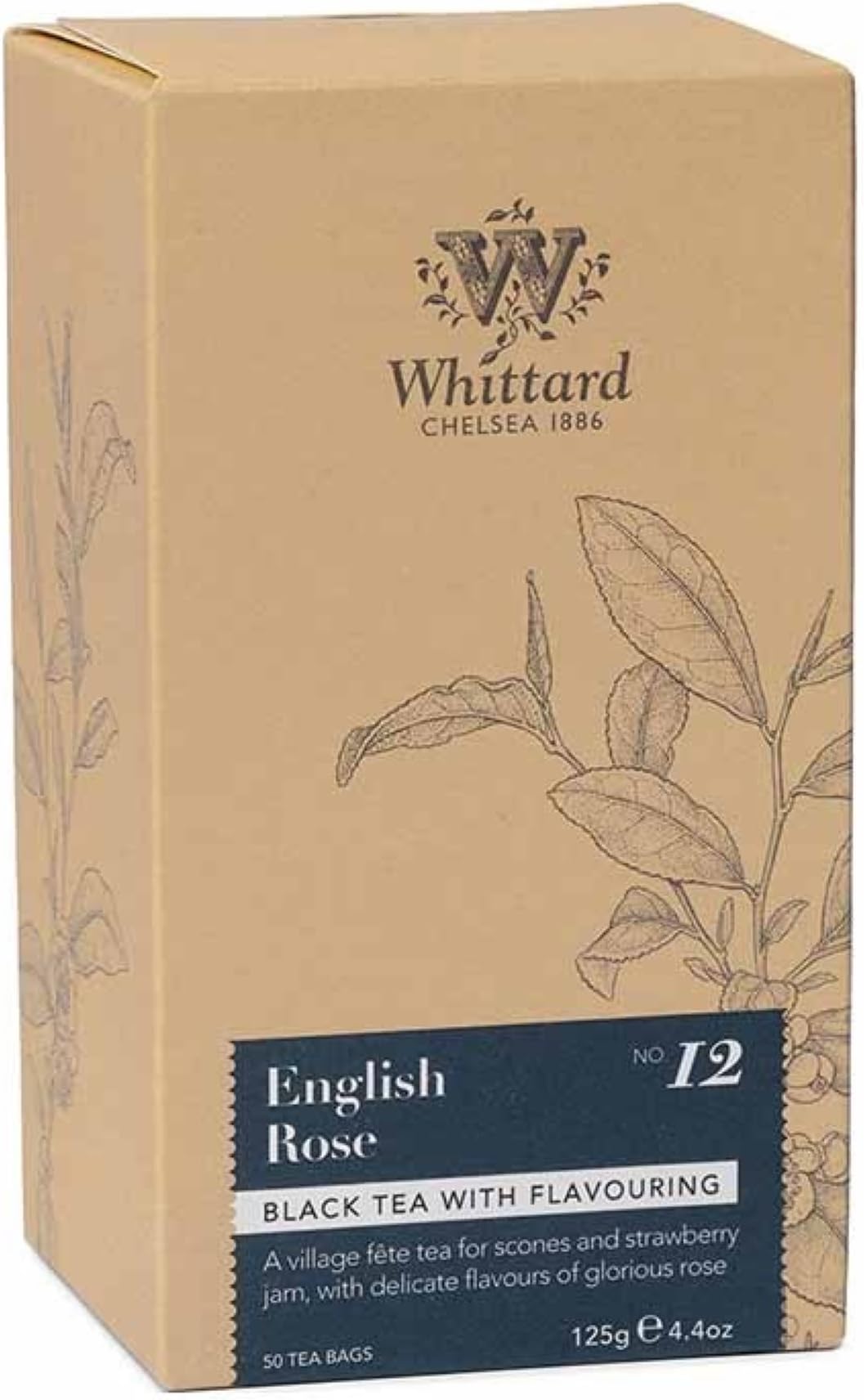 Whittard Tea English Rose 50 Traditional Teabags