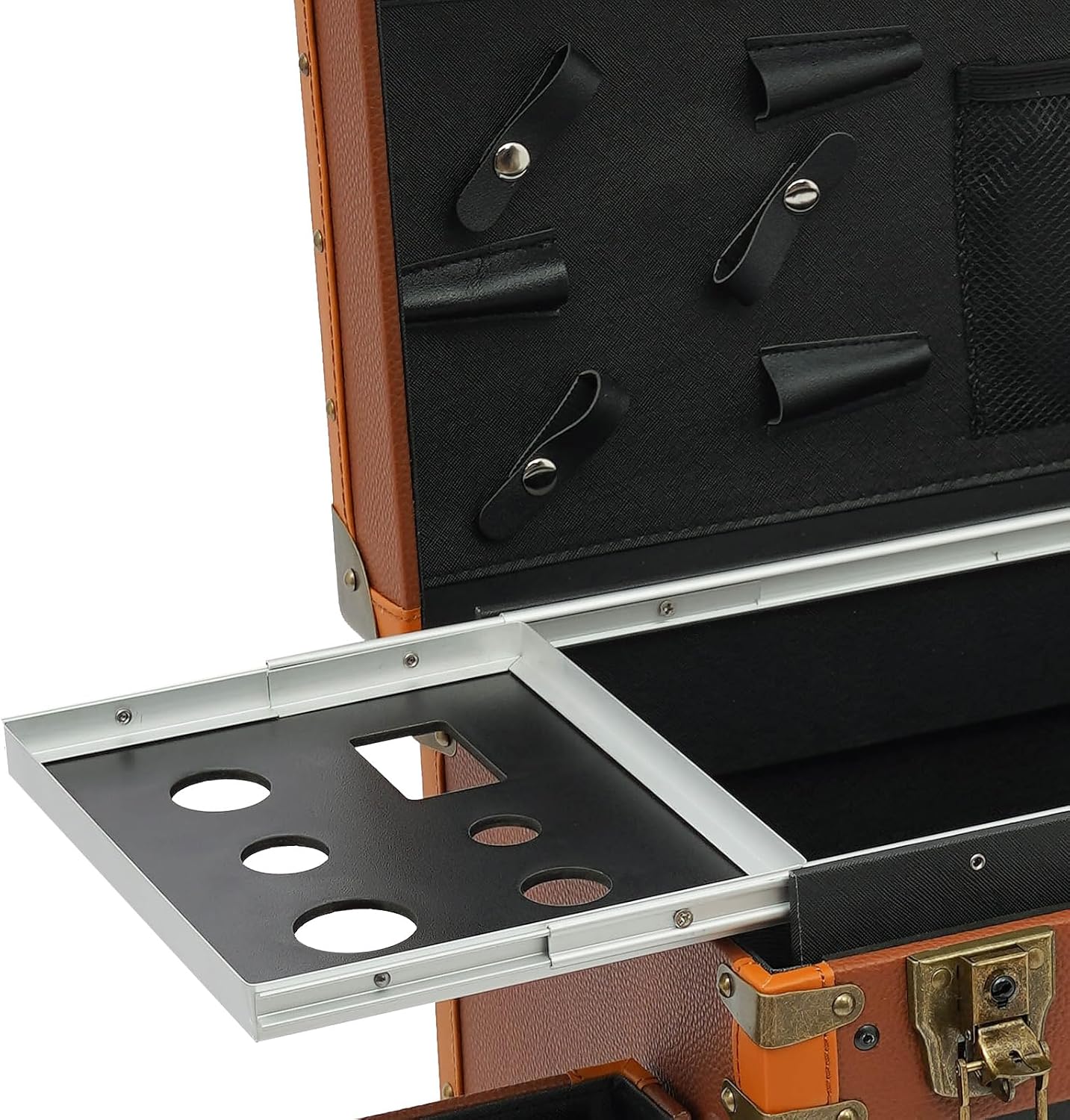 Hairdressing Case, Hairdressing Travel Box Hairdressing Tool Organizer with 2 Mobile Password Locks, Rolling Hairdressing Trolley Stylist Salon Cosmetic Luggage Travel Organizer Tool Box