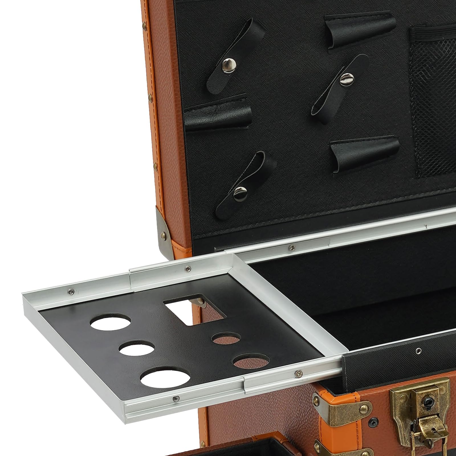 Valise à roulettes pour outils de coiffure - Mallette de maquillage - Mallette de maquillage - Pour manucure, coiffeur, cosmétique, Couleur du café., Valise cosmétique à roulettes