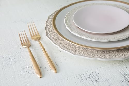 Vista 27 de Fortessa Vitraluxe - Juego de 4 platos tradicionales con acabado mate, 12 pulgadas, color rubor Rosa (Blush)