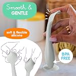 Baby Bum Brush, Applicateur de crème pour la peau, silicone souple Brush, Cadeau unique pour garçon fille [Gray]