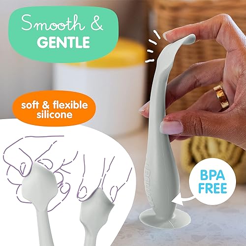 Miniatura 4 de Bumco - Espátula de crema para pañales, aplicador de crema para pañales, pasta de glúteos sin BPA, aplicador de crema suave y flexible, espátula de