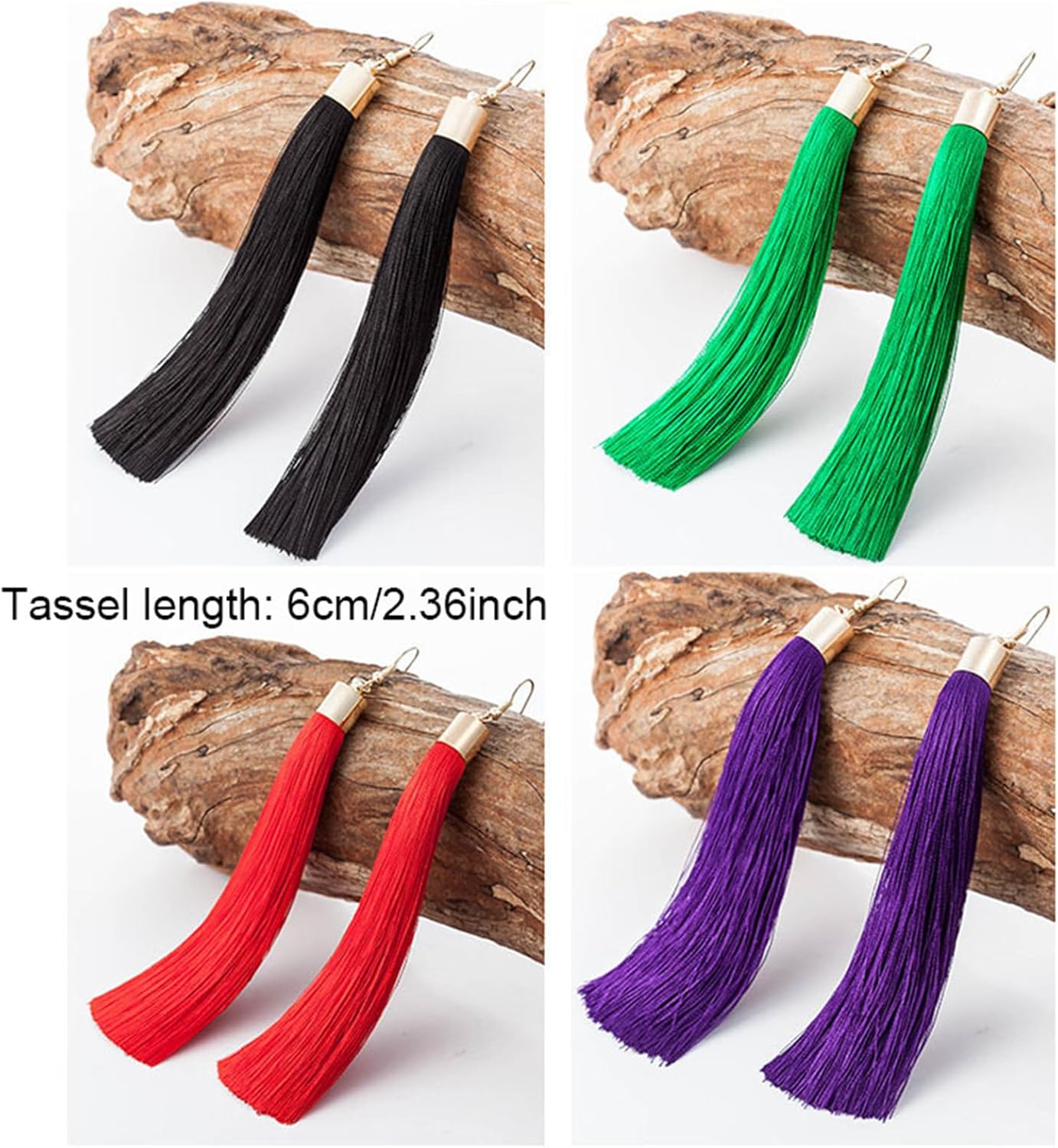 Dreuyet 9 Pairs Colorful Tassel Earrings Set for Women Fashion Handmade Bohemian Woven Thread Dangle Drop Boho Statement Fringe Earrings Birthday Christmas Gift - Image 2