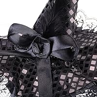 Vista 4 de BinaryABC Diadema de sombrero de bruja de Halloween para disfraz de Halloween, suministros de fiesta, 10.6 x 9 pulgadas (negro)