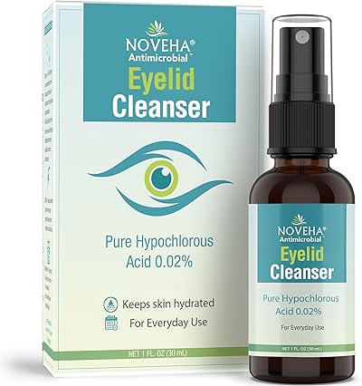Antimikrobielles Augenlid- und Wimpernreinigungsmittel | wirksame Linderung von Reizungen, trockenen Augen, Augenbrennen und Blepharitis, reine und sanfte Spray mit 0,02% hypochlorige Säure, 30mL