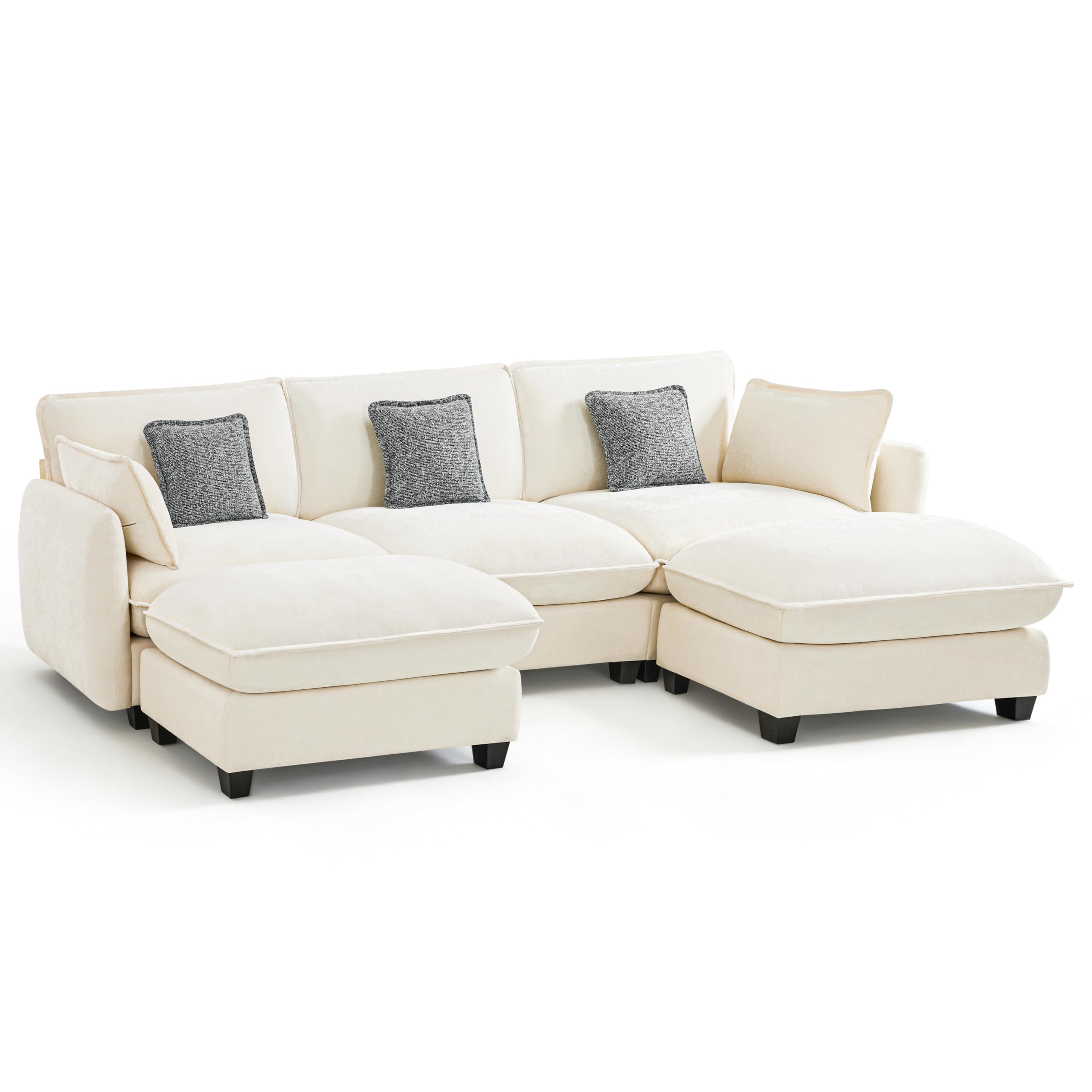 MCombo Oversized Modular Sectional Sofa FSC Certified U Shaped Cloud Sectional Couches for Living Room Deep Seat Modular