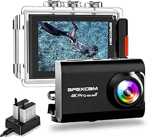 Action Cam 4K, WIFI Sport Action Camera Full HD 16MP/12MP, Fotocamera Subacquea 4k Impermeabile WebCamera 170°Grandangolare 2.0" Schermo LCD Con Vari - Foto 14