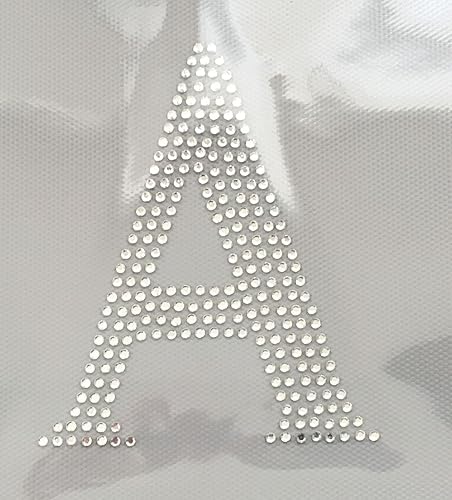 Letras griegas, 4 pulgadas de alto, diamantes de imitación, transferencia termoadhesiva (alfa)