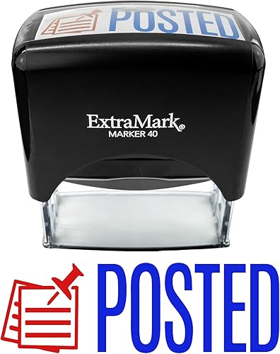 Miniatura 7 de ExtraMark Sello de goma autoentintado de doble color (recibido) Sello de oficina de 2 colores - Pequeño