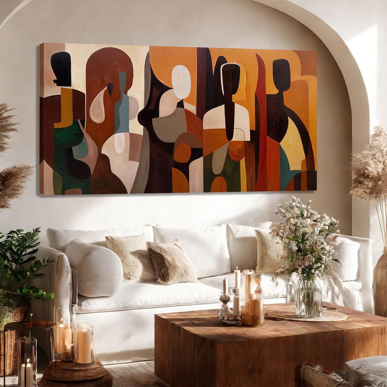 Framed Abstract Wall Art Bedroom Wall Decor Posters Colorful Modern Artwork Large Canvas Wall Art for Living Room Office Home 29"x 58" Hallway Decor