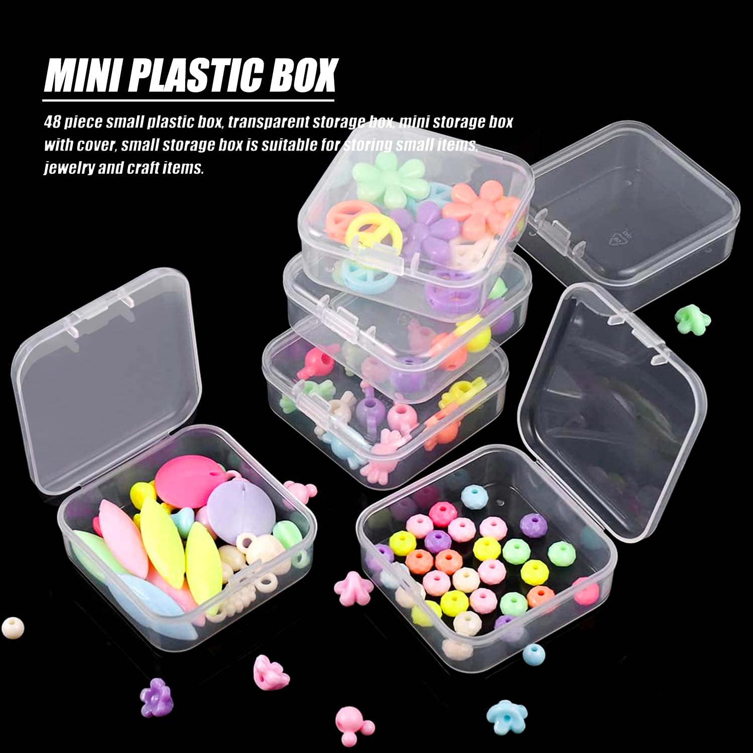 Prmape 30 Pieces Small Storage Box with Lid, 5.5 * 5.5 * 2cm Mini Rectangular Plastic Boxes - Image 4