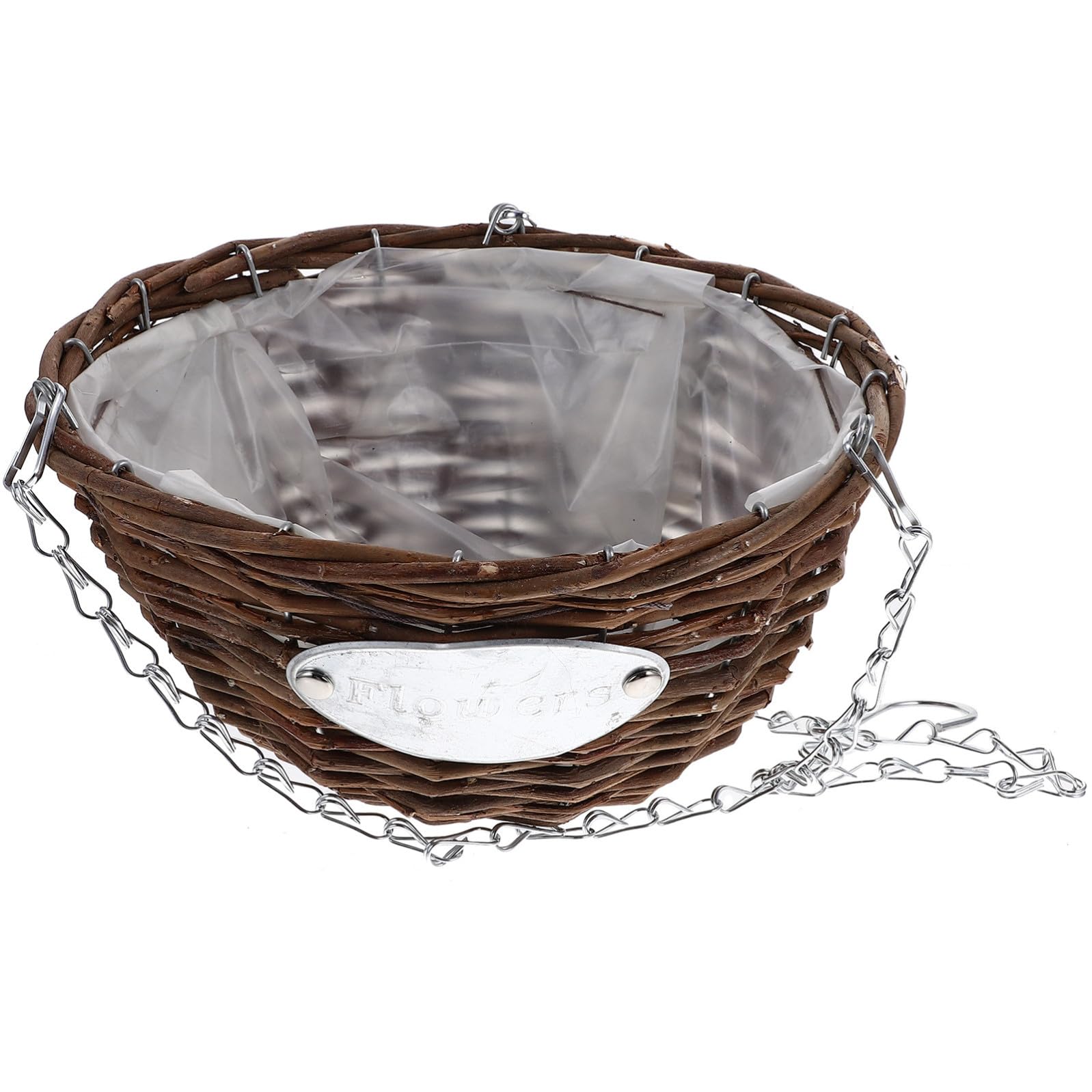 Vasi Sospesi Marrone in Rattan e Metallo 2 Pezzi per Piante Cesti Appesi per Balcone e Patio, per Amanti del Giardinaggio