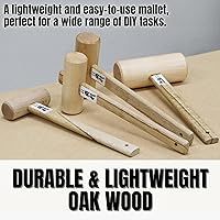 Vista 4 de KAKURI Martillo de madera japonés de 1.417 in - Mazo de madera pequeño para carpintería, carpintería, cincelado y tallado - Cabeza redonda