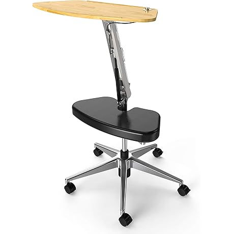 Mobile Laptop Desk, Cart, and Stand with Adjustable Tabletop and Footrest by RoomyRoc