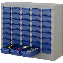 40-Drawer Parts Storage Cabinet Multi-Purpose Organizer for Screws, Bolts, Nails, Craft Supplies, Legos, Makeup & Tools Compact Plastic Drawer Unit for Garage, Workshop, Classroom & Home