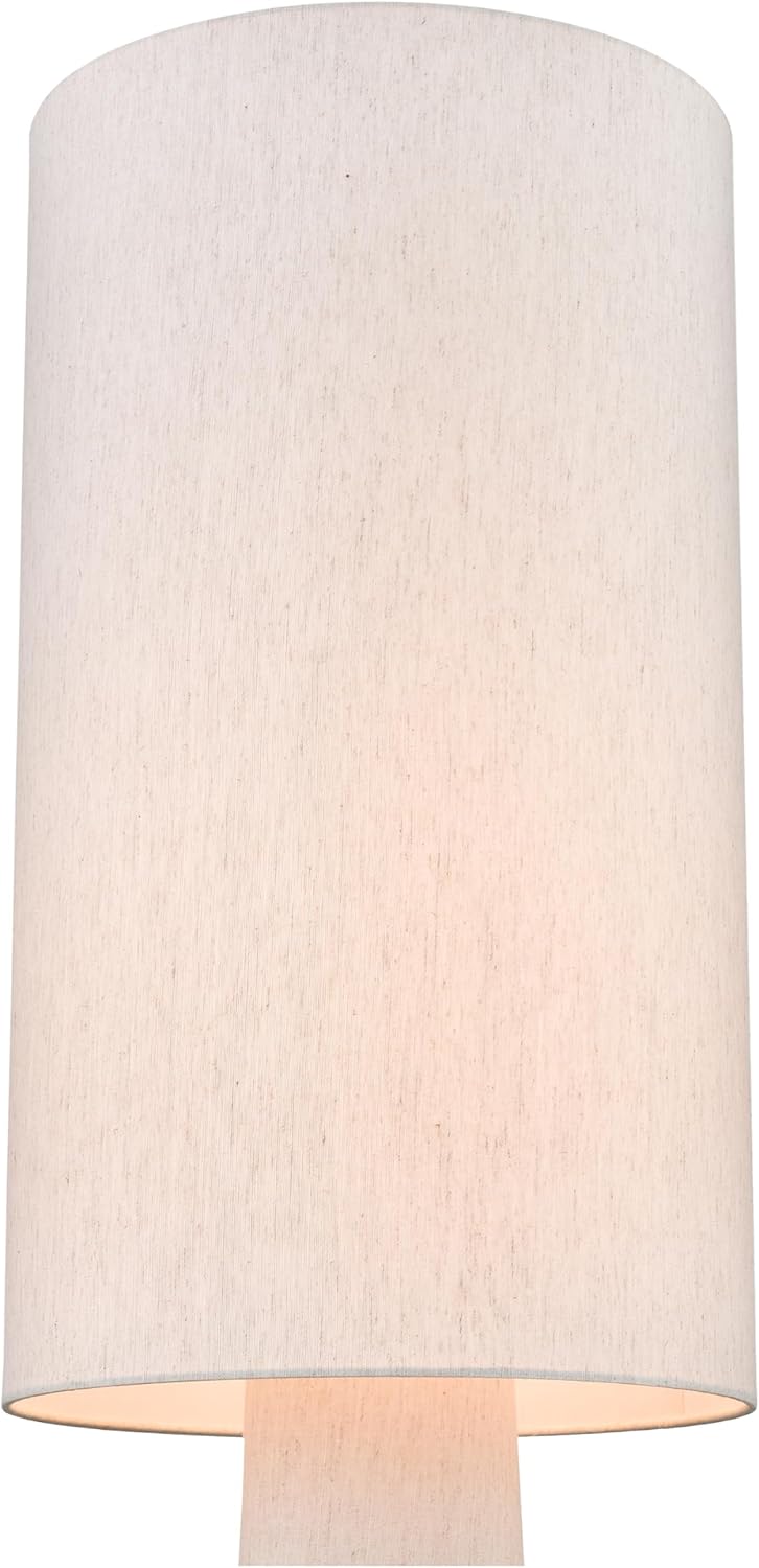 Kobe Floor Lamp – 53" Tall Modern Cylinder with Linen Shade, Black Iron Base, LED Compatible 53 inches Tall