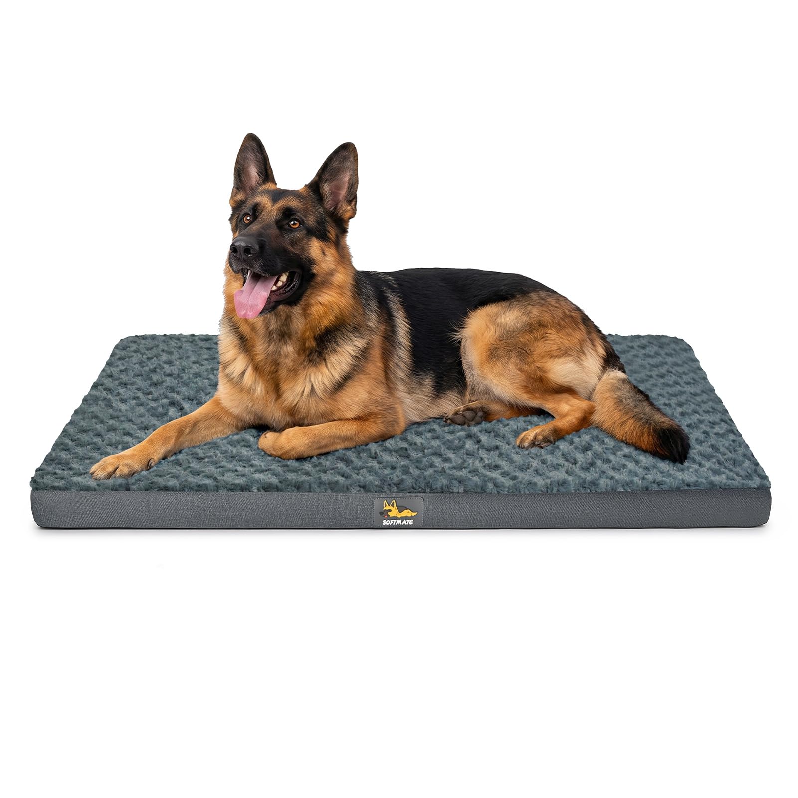 Panier Chien XXL Grande Taille Orthopédique 119x74x10cm, Coussin Chien Mémoire de Forme Déhoussable Lavable, Matelas Chien Imperméable Antidérapant, Gris