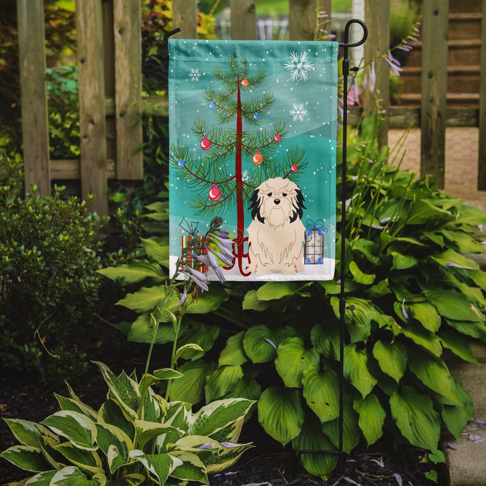 Tesori Dell Caroline Bandiera Da Giardino 'Merry Christmas Tree Whippet' – 27,9x38,1 Cm, Double Face, Multicolore