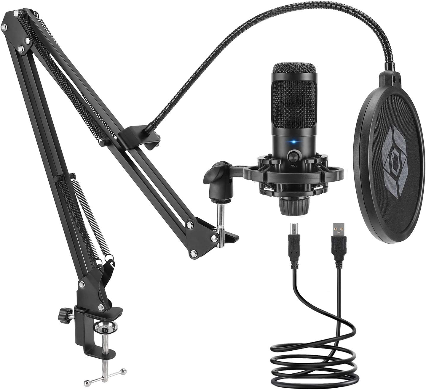Amazon.com: Studio Condenser USB Microphone Computer PC Microphone Kit ...
