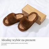 Chantomoo Damskie kapcie z pianki z pamięcią kształtu do domu sypialni kapcie dla kobiet puszyste pluszowe wygodne z podszewką ze sztucznego futra antypoślizgowe modne na prezent