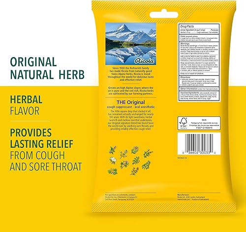 Miniatura 3 de Ricola Paquetes originales de gotas para la tos de hierbas de 21 unidades y sin azúcar, 19 unidades