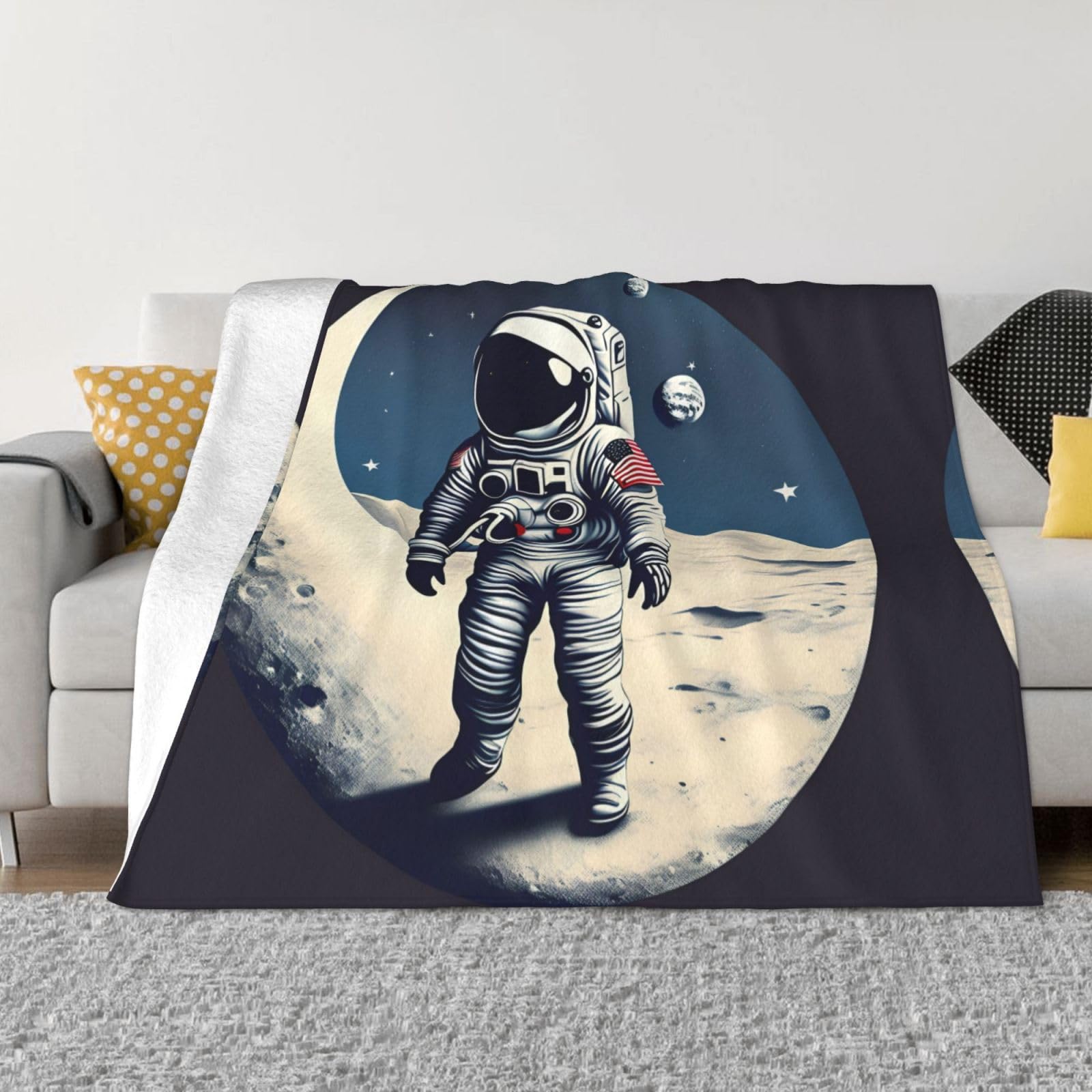 Couverture astronaute flanelle chaude pour soirées canapé et camping