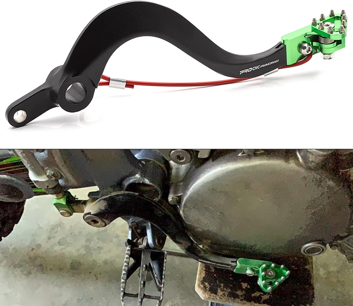 CNC Dirt Bike Shift Pedal Lever Rear Foot Brake Shifter Arm Pedals Pegs Compatible with KX250F 2009-2016,KX450F 2006-2020,KX250 2019-2020,KLX450R 2008-2019,KX450 2020