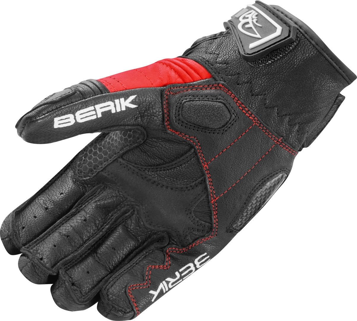 Berik LDX Damen Motorrad Handschuhe, schwarz/weiß/rot, S