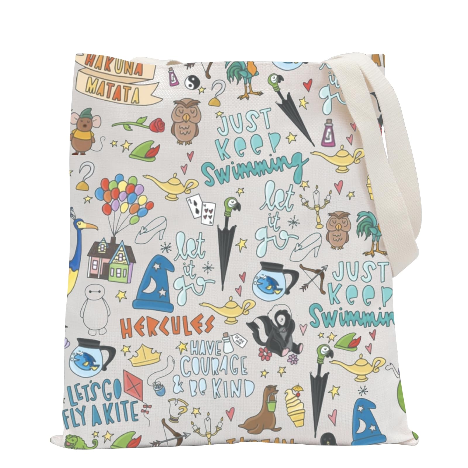 POFULL Movie Characters Collage Carrier Bag Case Fairy Tales Gift for Women