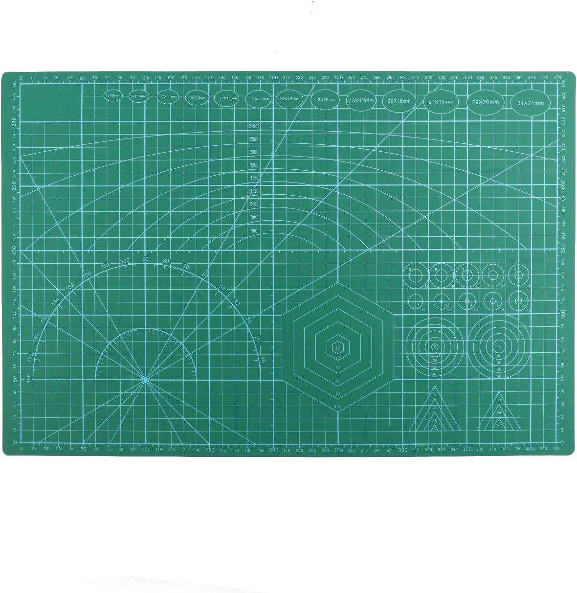 Ahsado A3 Self Healing Cutting Mat - 18" x 12" Double Sided 5-Layer Gridded Rotary PVC Cutting Board, for Sewing, Quilting, Scrapbooking and Arts & Crafts Projects
