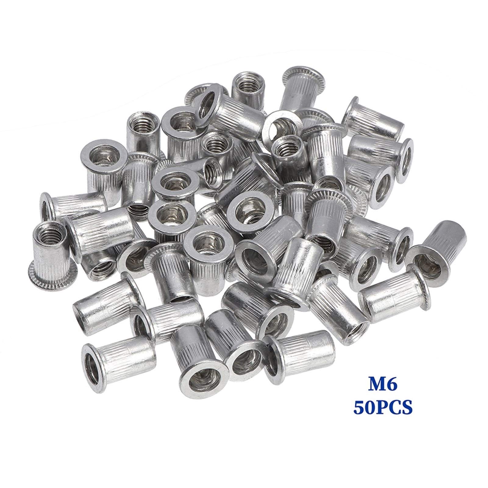 Remaches,Remache Ciego Los remaches 300pcs M3 M4 M6 M8 M10 planas cabeza del remache tuercas de fijación de aleación de aluminio remache tuerca tuercas Insertar remachado Conjunto Pop remaches de lató