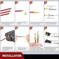 Vista 26 de Nilight - 200 conectores eléctricos de 2 pines, enchufe macho y hembra, terminales impermeables de 2 vías para automóvil, camión, motocicleta