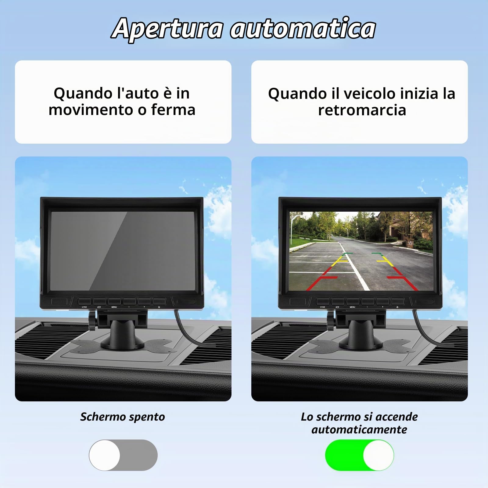 NHOPEEW Monitor Kit con Telecamera da 7 pollici con Telecamera di Retromarcia 1080P - Impermeabile IP69 / Visione Notturna Super/Ampio Angolo - Kit Monitor per Camion/Autobus/Rimorchi/Camper