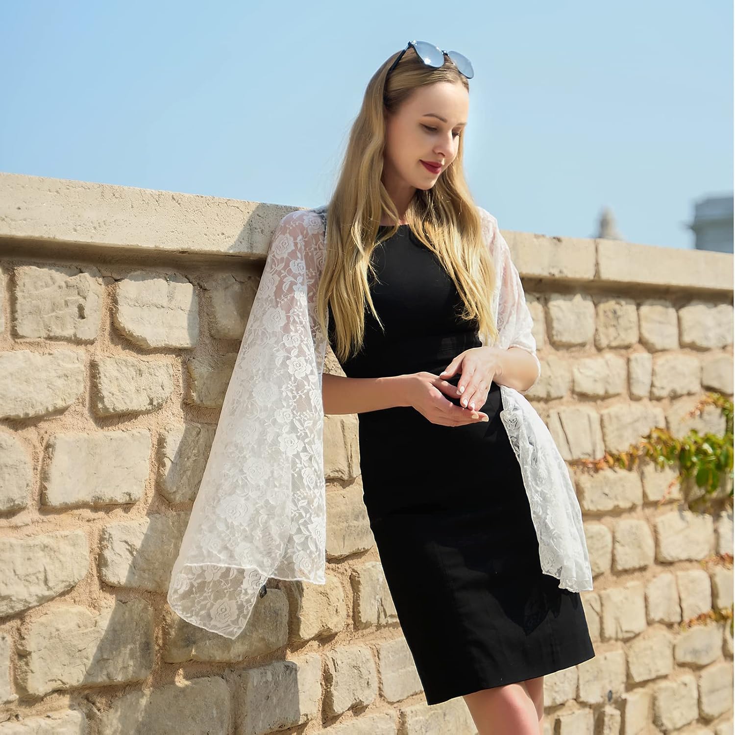 Women’s Lace Shawls and Wraps for Formal Evening Party Dress,Bride Bridesmaid Shawl Veil for wedding