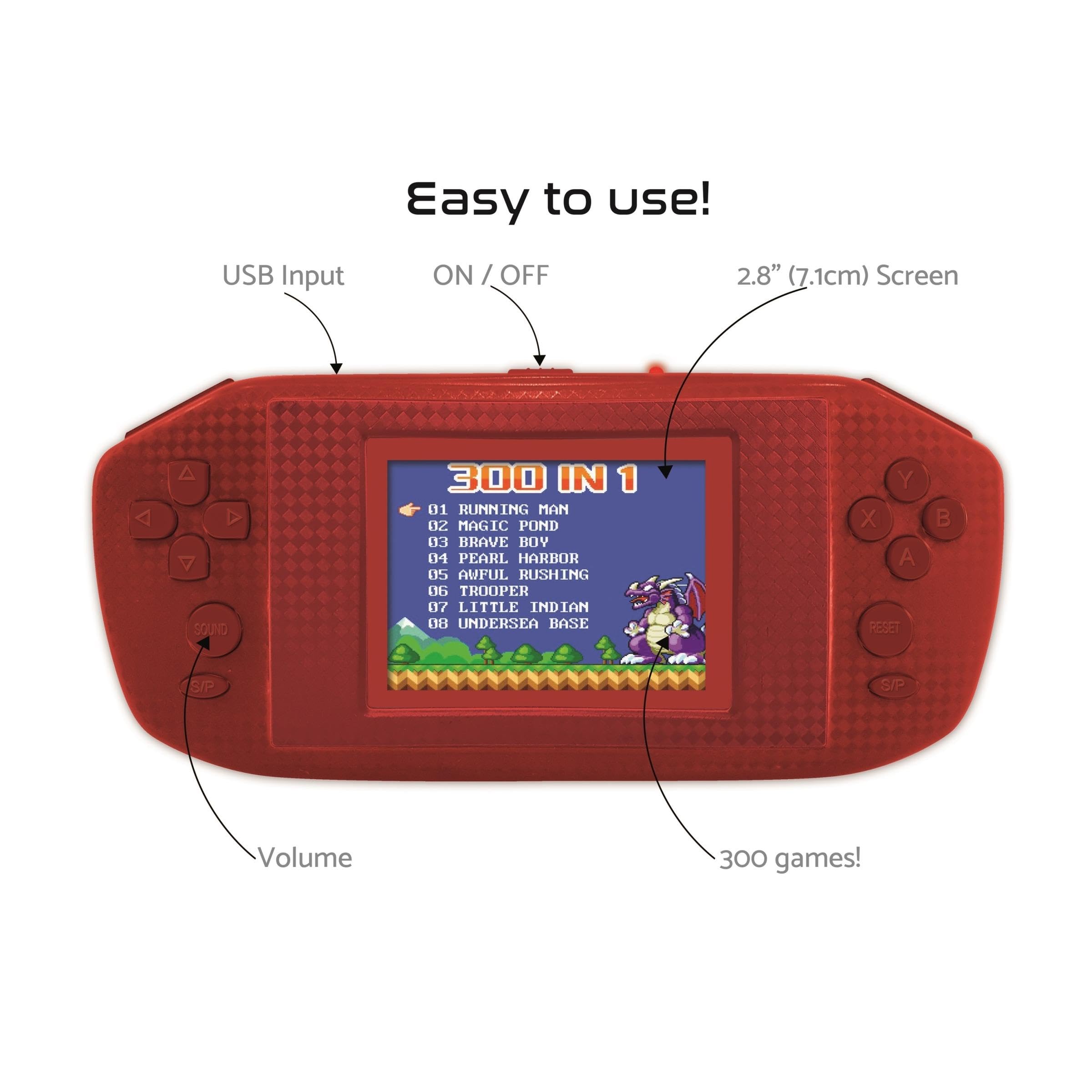 LEXiBOOK Console de Jeu vidéo 300 - Rouge