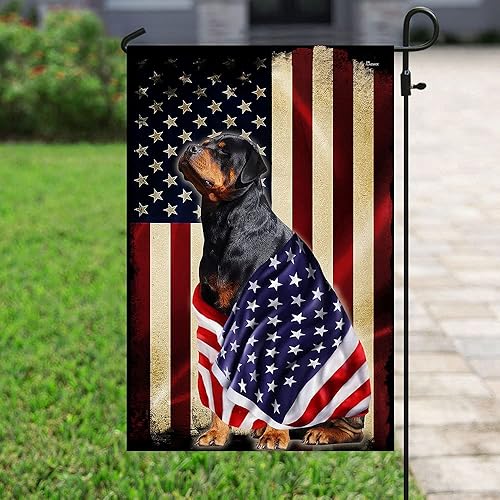 Miniatura 6 de FLAGWIX Bandera estadounidense Rottweiler Bandera patriota estadounidense v5, bandera de casa (29.5 x 39.5 pulgadas), banderas de Estados Unidos de
