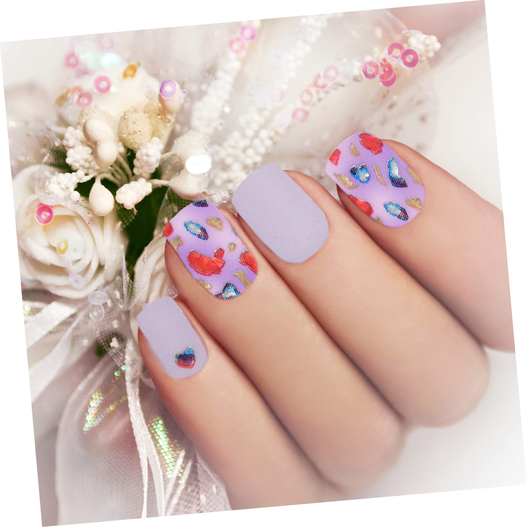 FOMIYES 5 Set Di Adesivi Per Nail Art Con Retro Adesivo A Forma Di Diamante Decalcomanie Per Manicure Per Unghie 6 Fogli * 5