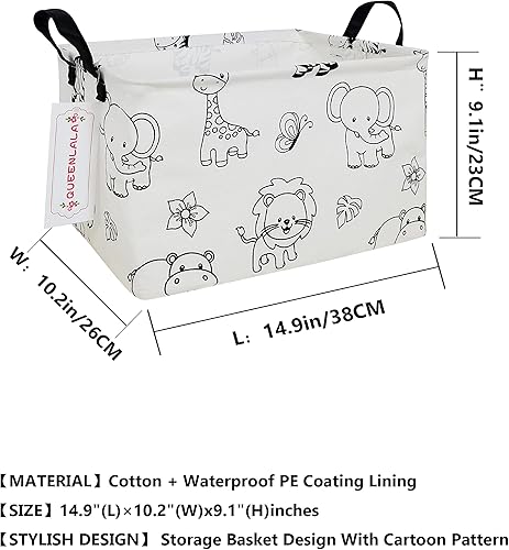 Miniatura 2 de QUEENLALA Cesta rectangular para la ropa suciacesta plegable para la ropa del cuarto del bebé para organizarcestas de almacenamiento, juguetes para