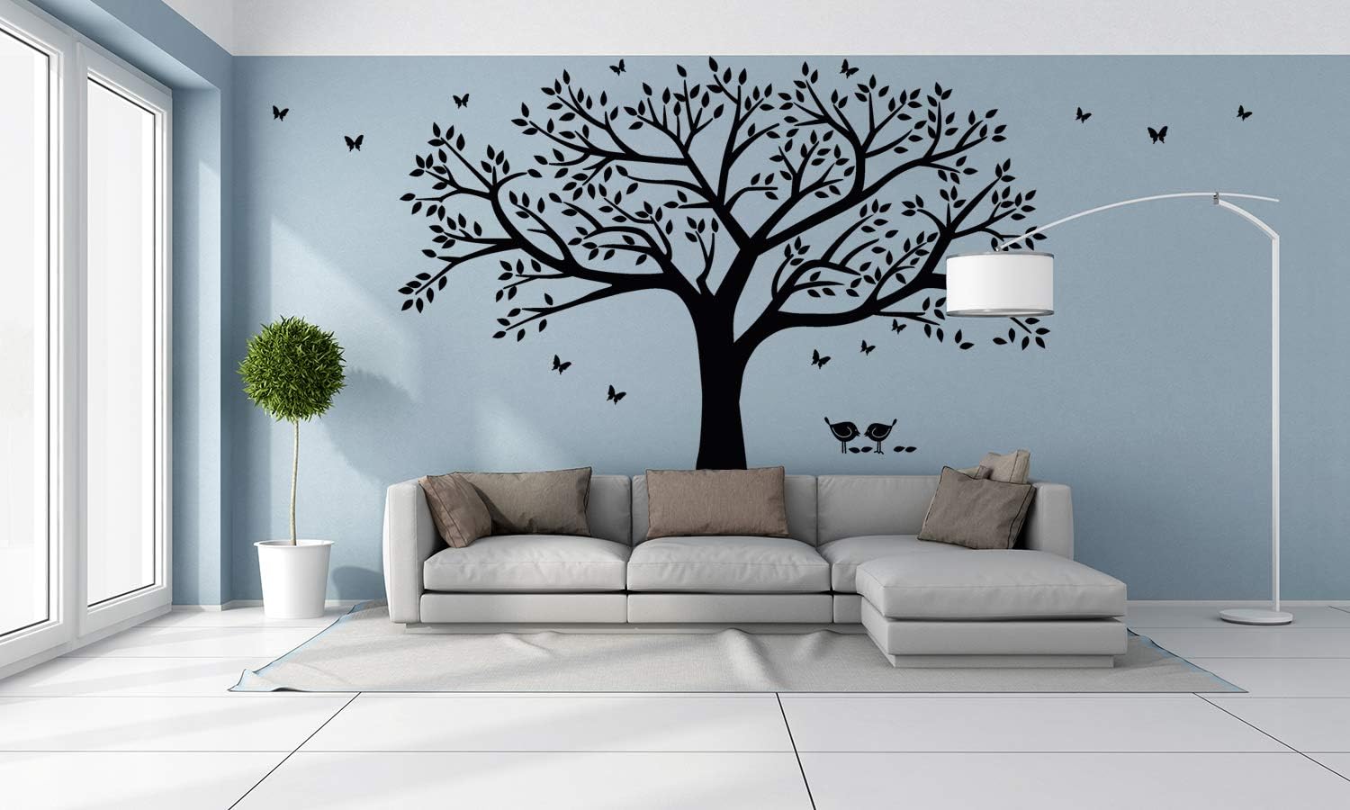 Giant Family Photo Tree Wall Decal Wall Sticker Vinyl Mural Art for Home Decor Room Decor (Black)