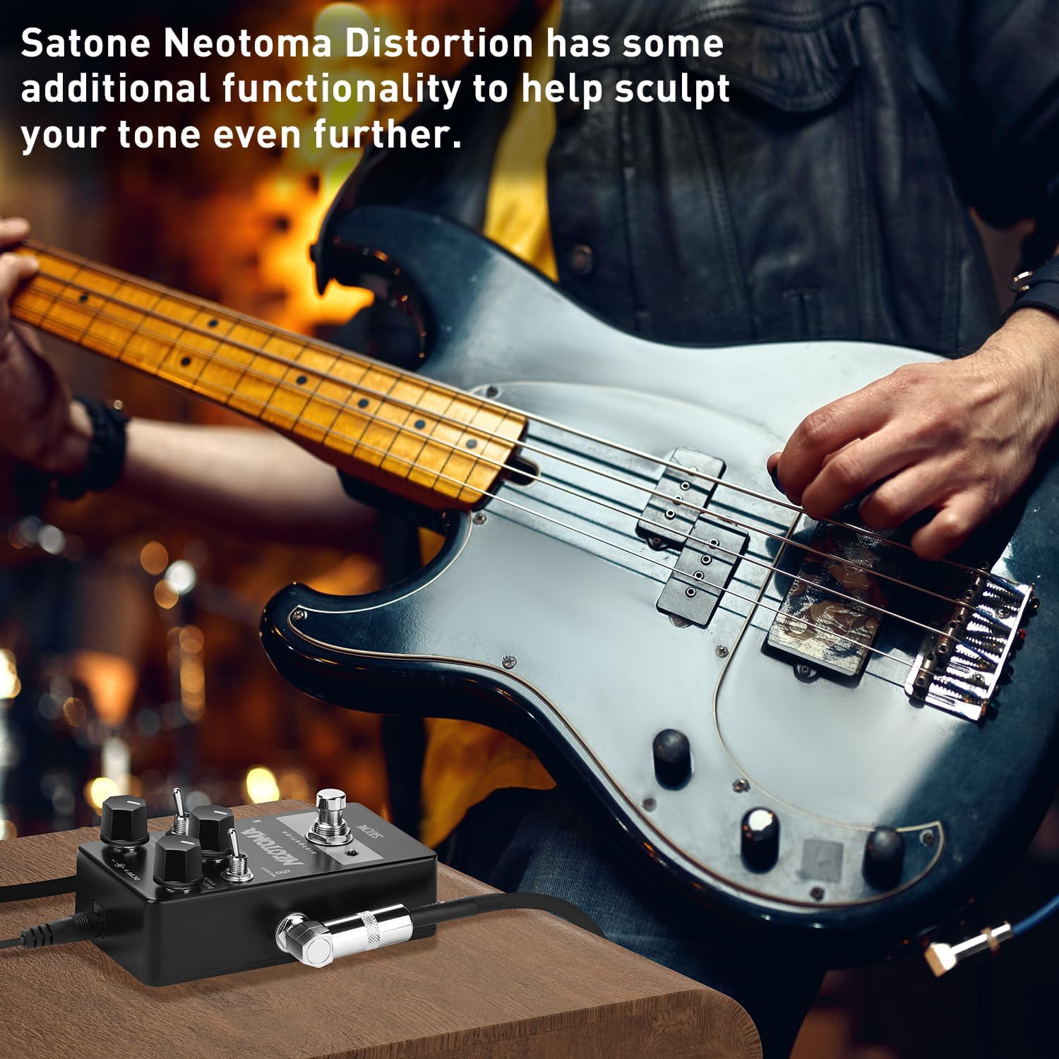 Satone S809 Neotoma Distortion Electric Guitar Effect Pedal - Classic Distortion Effect Preset Acoustic Metal Pedal with True Bypass