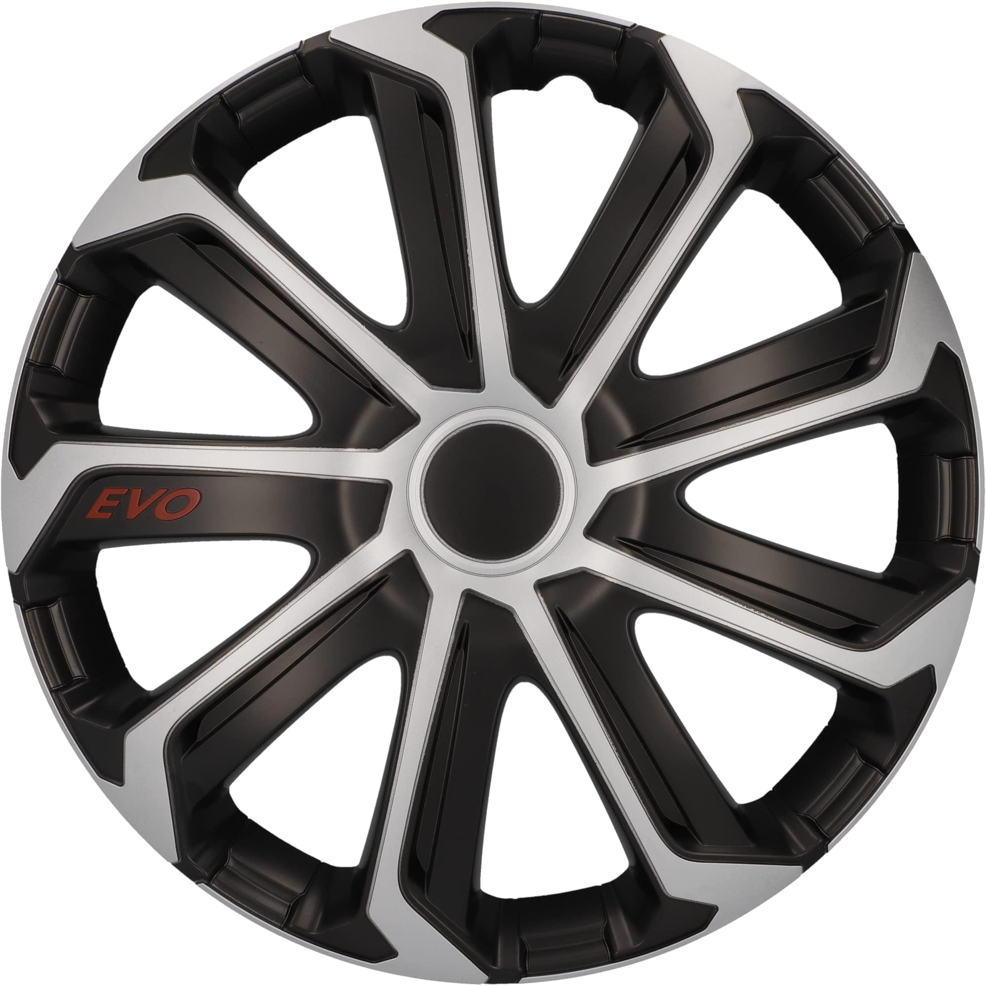 Copricerchi Universali NRM QUAD 15 Bicolore Nero/Argento - Set Di 4 Pezzi Per Auto