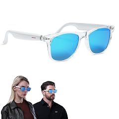 LIMU Gen 5 Smart Glasses Open-Ear Bluetooth Glasses with Speakers for Calls Music Touch Control Ice-Blue Lens Style